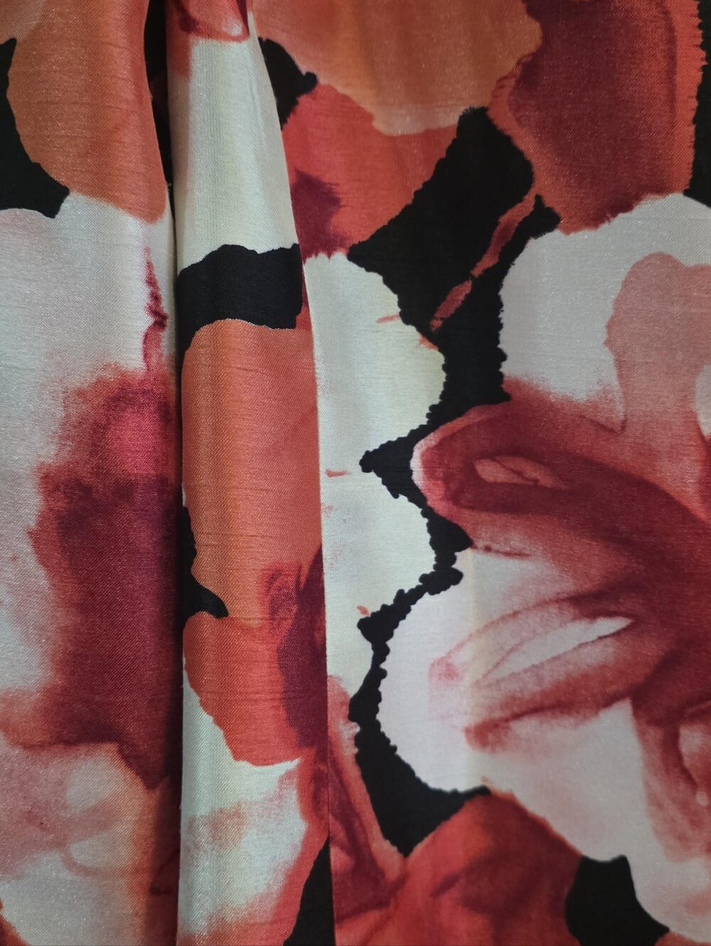 Kasper Open-front dress blazer Red Black White Floral Scuba Crepe 12 - Picture 3 of 7